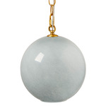 Camber Pendant - Antique Brass / Blue Glass