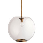 Helium Pendant - Brass / Clear