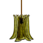 Cala Pendant - Brass / Smoke Green Glass