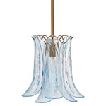 Cala Pendant - Brass / Pale Blue Glass