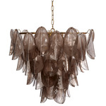 Magnolia Chandelier - Brass / Smoke