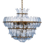 Arcade Chandelier - Brass / Pale Blue