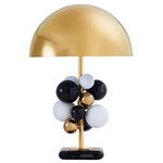 Globo Table Lamp - Black and White Marble Spheres / Polished Brass