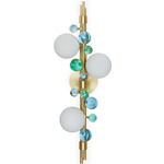 Globo Tall Wall Sconce - Modern Brass / Multi Colored Acrylic Spheres