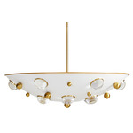 Globo Demilune Pendant - Modern Brass / Ivory