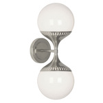 Rio Double Wall Sconce - Polished Nickel / White