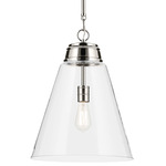 Marsailli Pendant - Polished Nickel / Clear