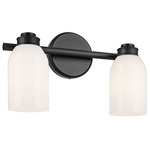 Shae Bathroom Vanity Light - Black / Opal