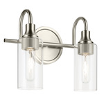 Kavi Bathroom Vanity Light - Brushed Nickel / Clear