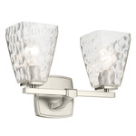 Marant Bathroom Vanity Light - Brushed Nickel / Clear Water
