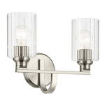 Gioe Bathroom Vanity Light - Brushed Nickel / Clear