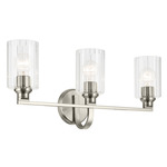 Gioe Bathroom Vanity Light - Brushed Nickel / Clear