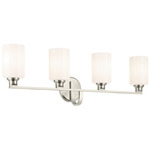 Gioe Bathroom Vanity Light - Brushed Nickel / Opal