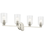 Gioe Bathroom Vanity Light - Brushed Nickel / Clear
