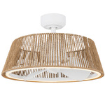 Isla Ceiling Fan with Color-Select Light - White / Rope