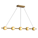 Elixir Linear Pendant - Brushed Gold / Opal