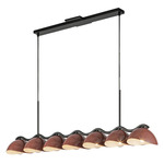 Atlas Linear Pendant - Black / Burgundy