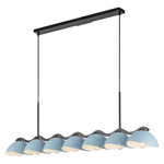 Atlas Linear Pendant - Black / Cerulean