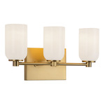 Nola Bathroom Vanity Light - Brushed Gold / Glossy Opal