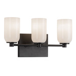 Nola Bathroom Vanity Light - Black / Glossy Opal