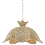 Solie Scallop Pendant - Aged Brass / Natural