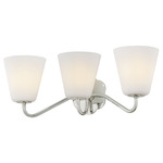Leonella Bathroom Vanity Light - Polished Nickel / Opal Matte