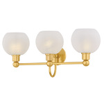 Jerica Bathroom Vanity Light - Aged Brass / Cloud