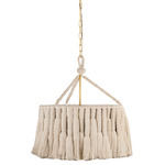 Shayla Chandelier - Aged Brass / White