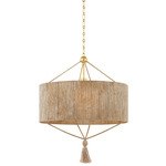 Reyn Pendant - Aged Brass / Natural