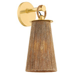 Lauz Wall Sconce - Aged Brass / Natural