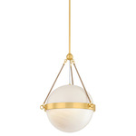 Abbie Pendant - Aged Brass / Cloud