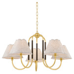 Janie Chandelier - Aged Brass / Natural Linen