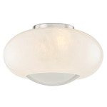 Lottie Ceiling Flush Light - Polished Nickel / Cloud