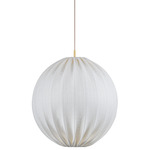 Arabella Pendant - Aged Brass / Natural Linen