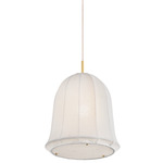 Risa Pendant - Aged Brass / White