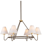 Polly Chandelier - Bronze / White Linen