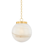 Ambra Pendant - Aged Brass / Cappuccino Swirl