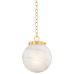 Ambra Pendant - Aged Brass / Cappuccino Swirl