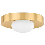 Pepa Ceiling Flush Light - Aged Brass / Opal Matte