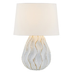 Karla Table Lamp - White / White Linen