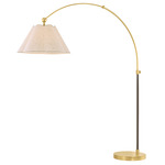 Janie Floor Lamp - Aged Brass / Natural Linen