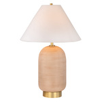 Raven Table Lamp - Pink / White Linen
