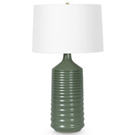Temperance Table Lamp - Green / Natural Linen