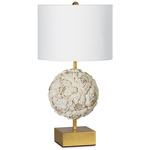 Brittney Shell Table Lamp - Gold Leaf / Natural / White