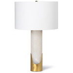 Sacha Table Lamp - Alabaster / Gold Leaf / White