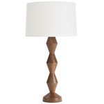 Crew Wood Table Lamp - Brown / Natural Linen