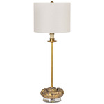 Domonique Stem Table Lamp - Antique Gold / White