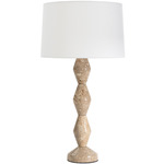 Crew Travertine Table Lamp - Travertine / Natural Linen