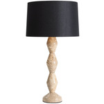 Crew Travertine Table Lamp - Travertine / Black