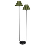 Polly Floor Lamp - Blackened Brass / Green